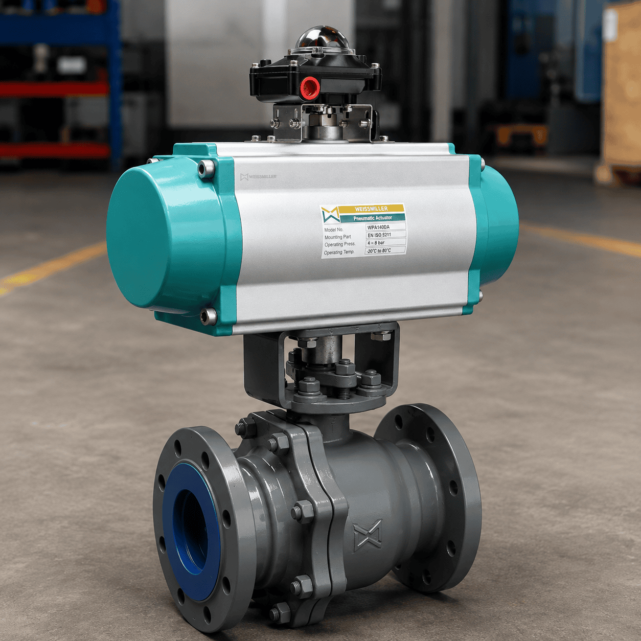 Pneumatic Actuated Flanged Ball Valve Detail View