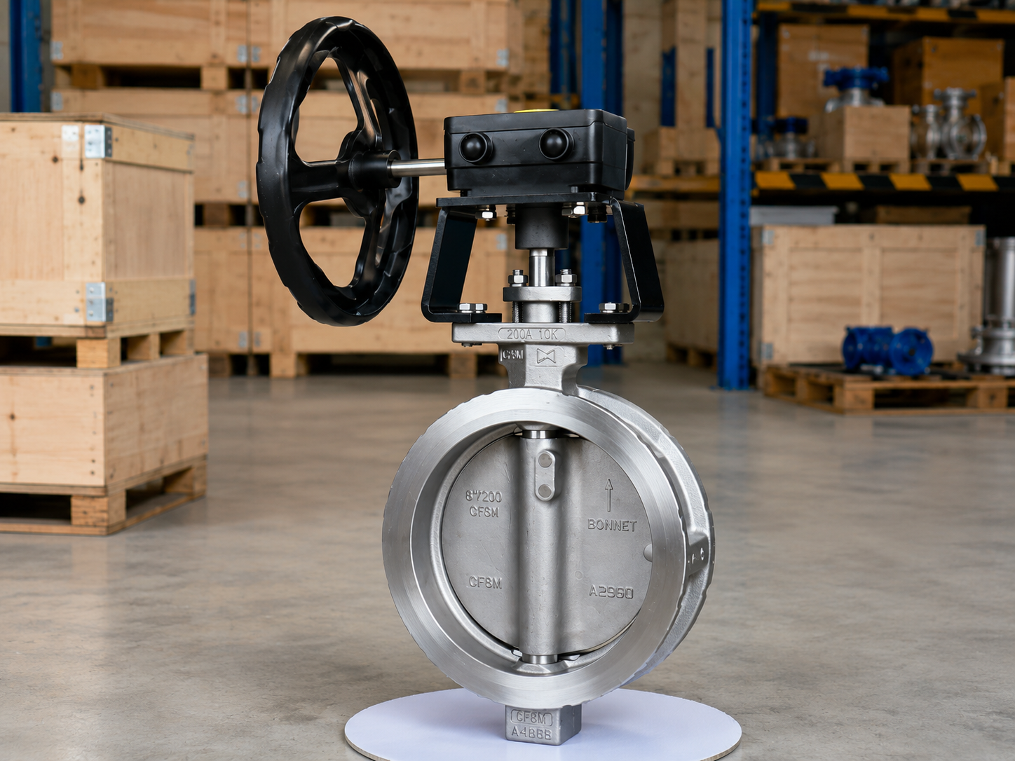 Gear Operated Stainless Steel Wafer Butterfly Valve Detail View
