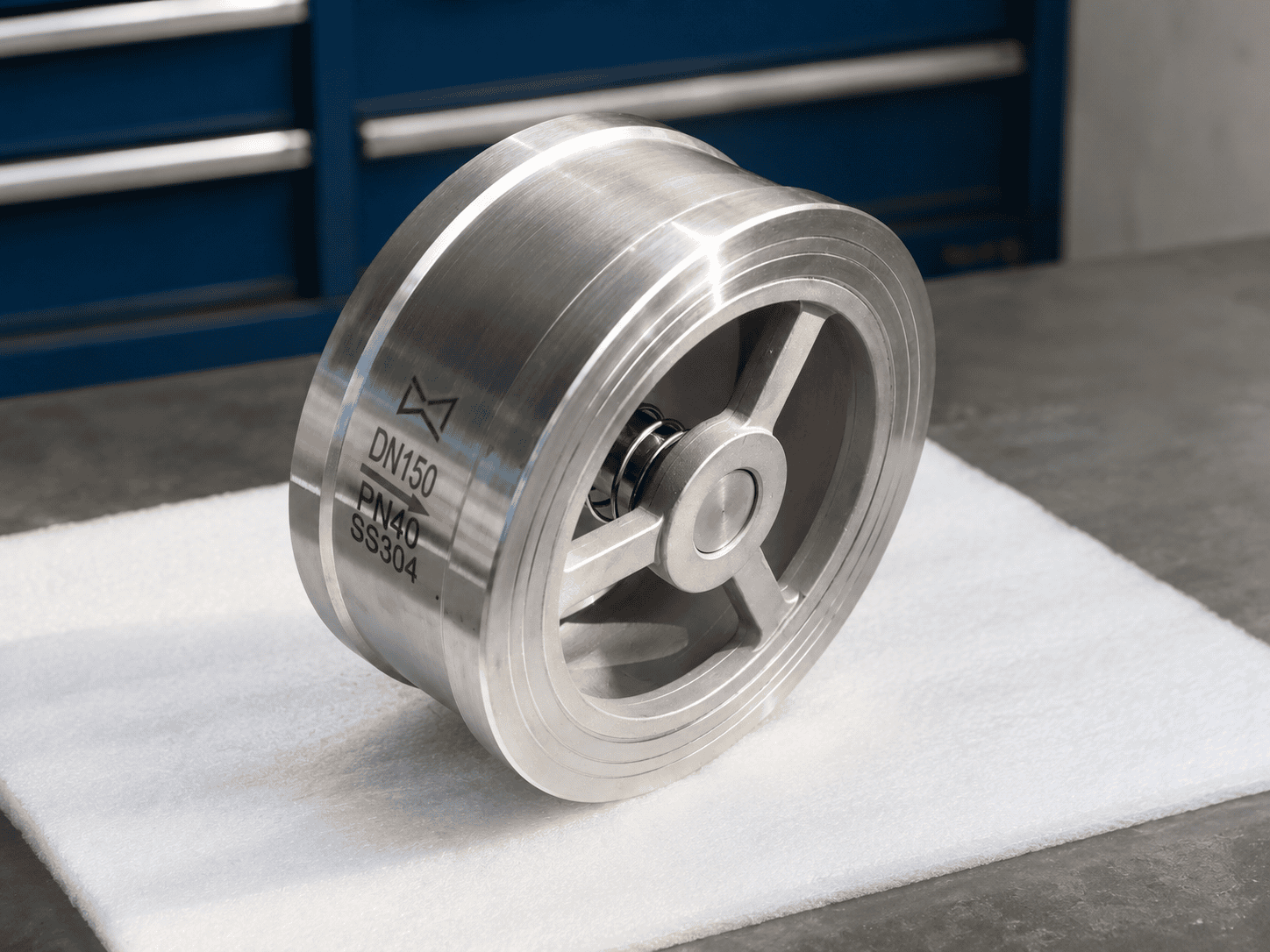 Stainless Steel Wafer Spring Check Valve Side View