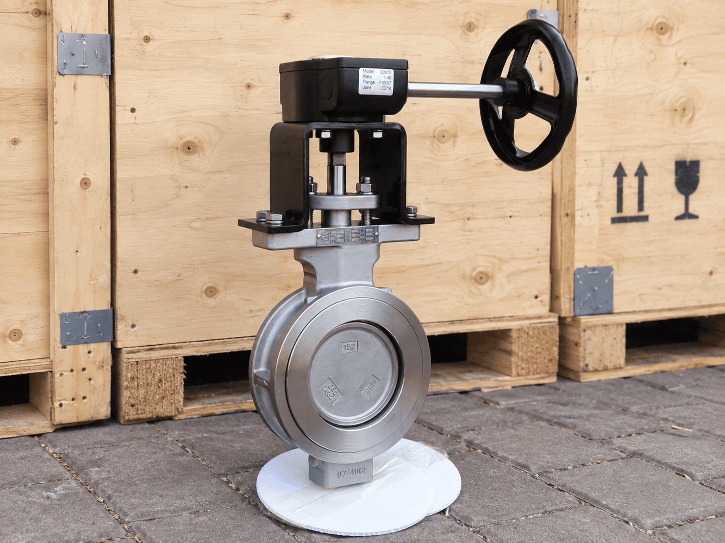 WEISSMILLER Double Eccentric Butterfly Valve CF8 Nameplate Detail